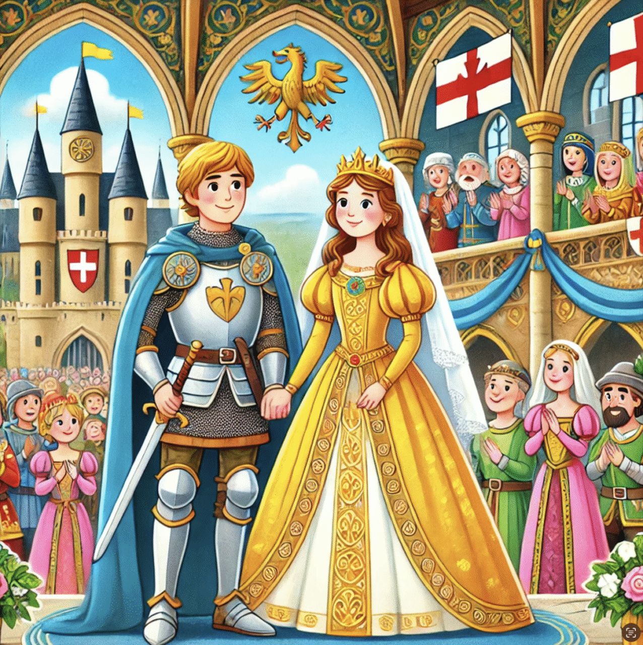 Das Nibelungenlied, Kinderbuch-Illustration, Hochzeit